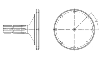 6 T Tractor PTO Adapter without Dimensions