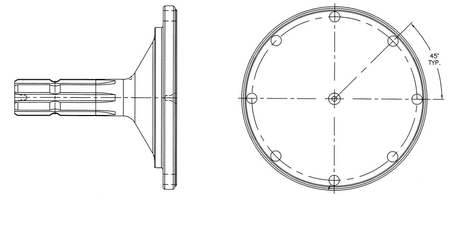 6 T Tractor PTO Adapter without Dimensions