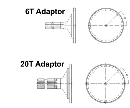 6 T 20 T Tractor PTO Adapter without Dimensions 1