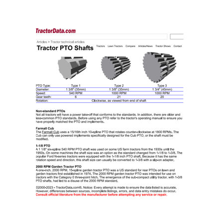 Tractor PTO Table
